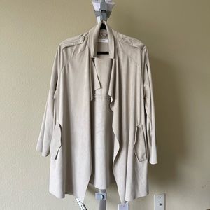 Mango Suede Leather Cadigan